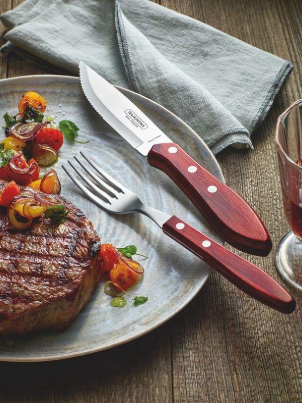 Encontraproduto.com.br - Garfo Jumbo Polywood Vermelho Tramontina