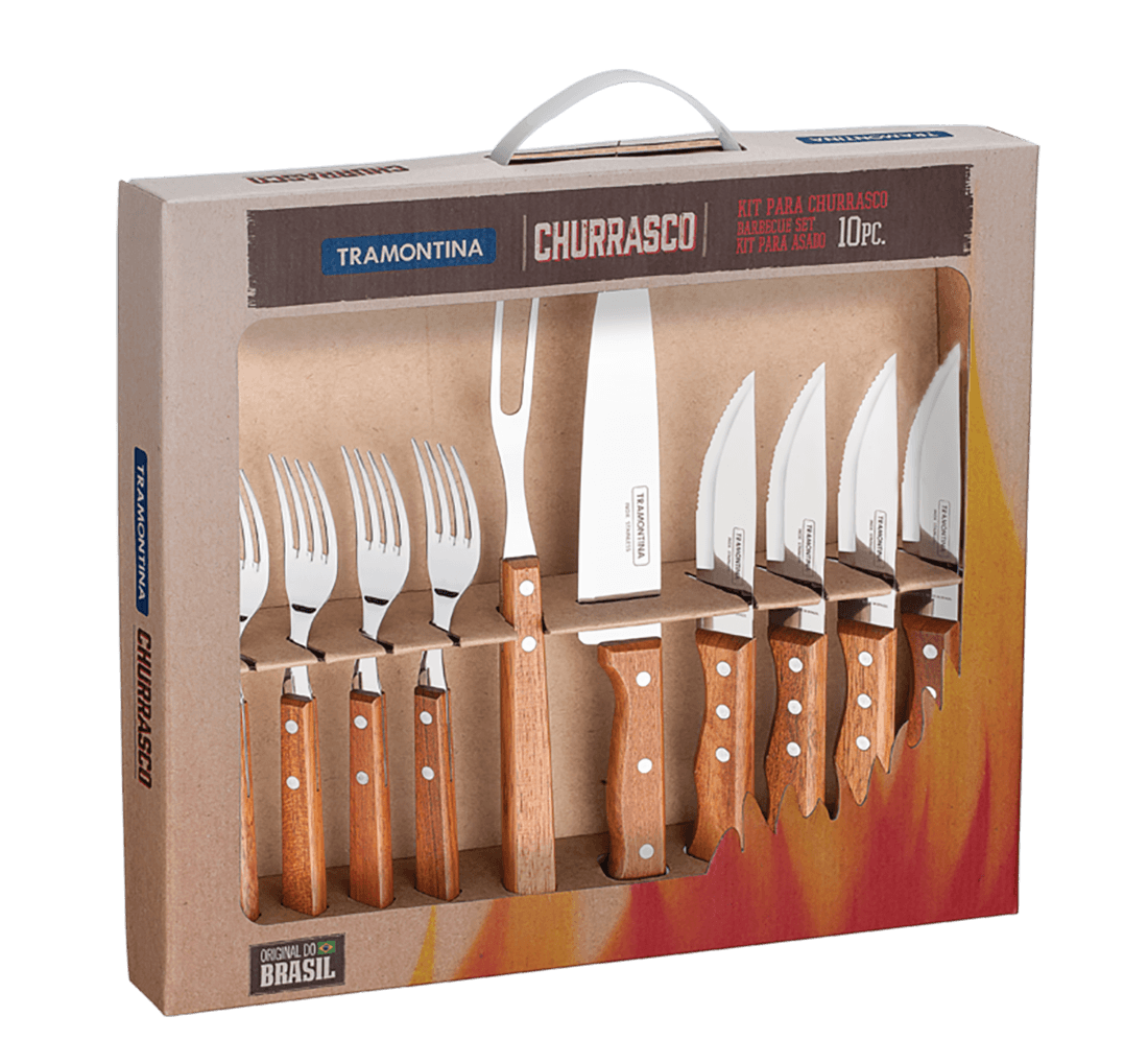Encontraproduto.com.br - Cojunto Para Churrasco Tramontina 10 Peças Dynamic
