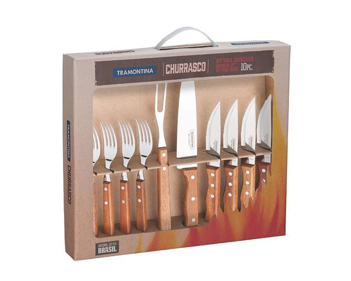 Encontraproduto.com.br - Cojunto Para Churrasco Tramontina 10 Peças Dynamic