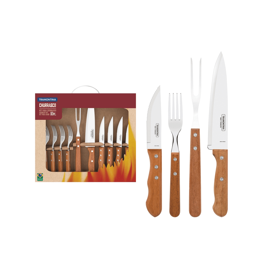 Encontraproduto.com.br - Cojunto Para Churrasco Tramontina 10 Peças Dynamic