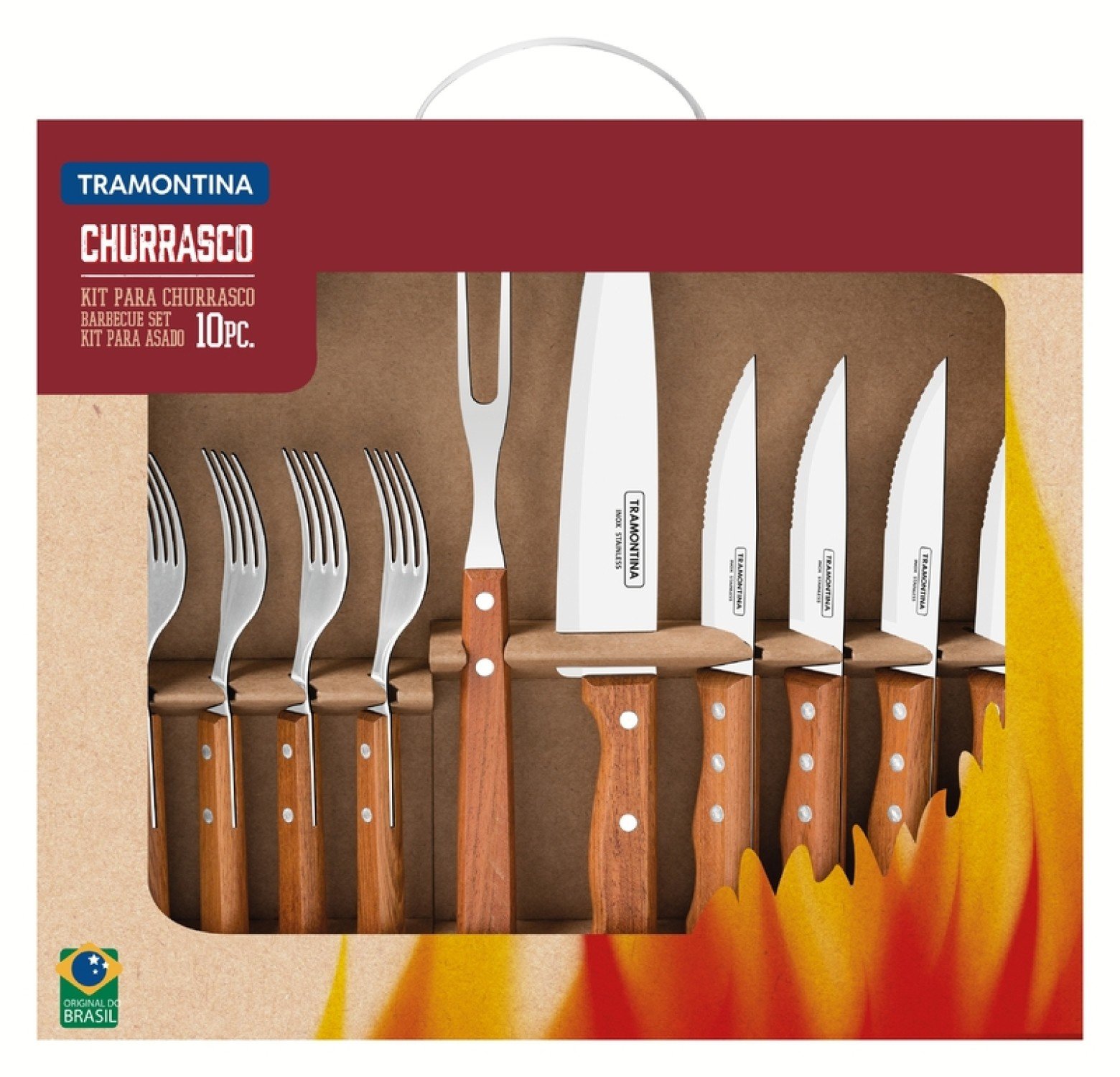 Encontraproduto.com.br - Cojunto Para Churrasco Tramontina 10 Peças Dynamic