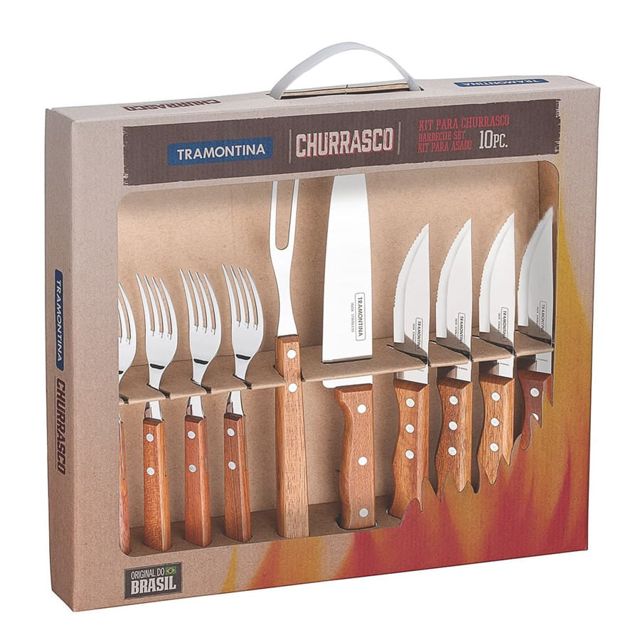 Encontraproduto.com.br - Cojunto Para Churrasco Tramontina 10 Peças Dynamic