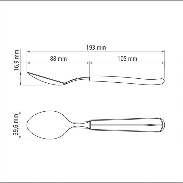 Encontraproduto.com.br - Colher Mesa Inox Tulum Ônix Tramontina