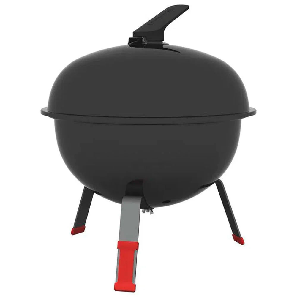 Encontraproduto.com.br - Churrasqueira Portátil a Carvão Tramontina TCP 320L com Tampa em Aço Esmaltado Grelha e Utensílios em Aço Inox