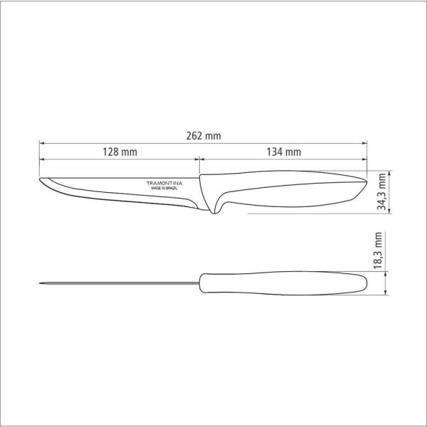 Encontraproduto.com.br - Faca Desossar Plenus 5 Cabo Branco Aço Inox Tramontina