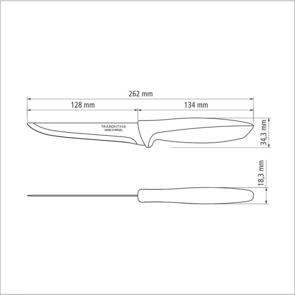 Encontraproduto.com.br - Faca Desossar Plenus 5 Cabo Branco Aço Inox Tramontina