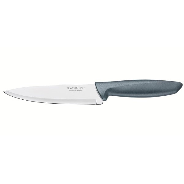 Encontraproduto.com.br - Faca Chef Tramontina Plenus Com Lâmina Em Aço Inox E Cabo De Polipropileno Cinza 6