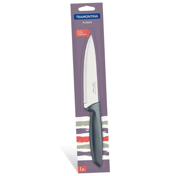 Encontraproduto.com.br - Faca Chef Tramontina Plenus Com Lâmina Em Aço Inox E Cabo De Polipropileno Cinza 6