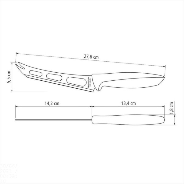 Encontraproduto.com.br - Faca Chef Tramontina Plenus Com Lâmina Em Aço Inox E Cabo De Polipropileno Cinza 6