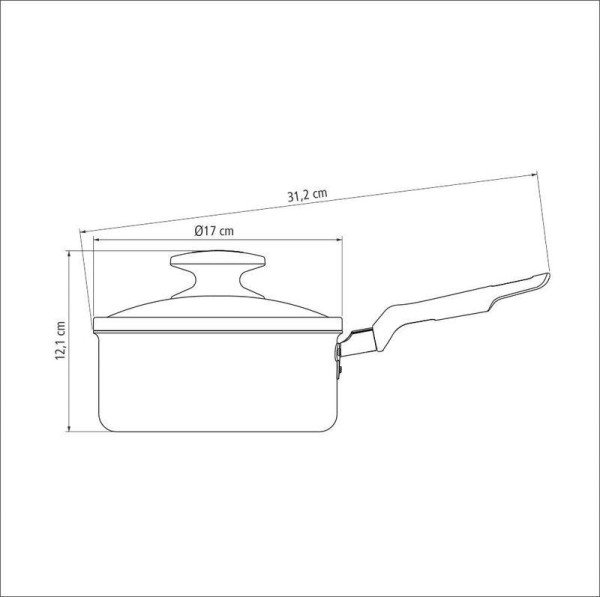 Encontraproduto.com.br - Panela Tramontina Loreto Aluminio Vermelha O 16CM