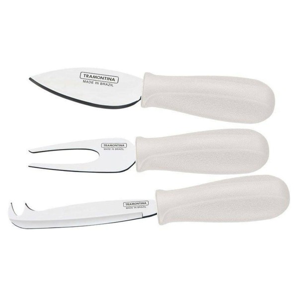 Encontraproduto.com.br - Jogo para Queijo em Inox Plenus Branco 3pçs - Tramontina