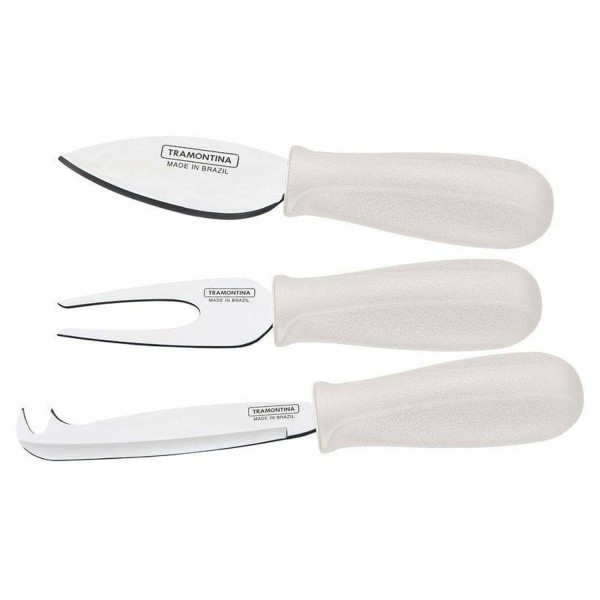 Encontraproduto.com.br - Jogo para Queijo em Inox Plenus Branco 3pçs - Tramontina