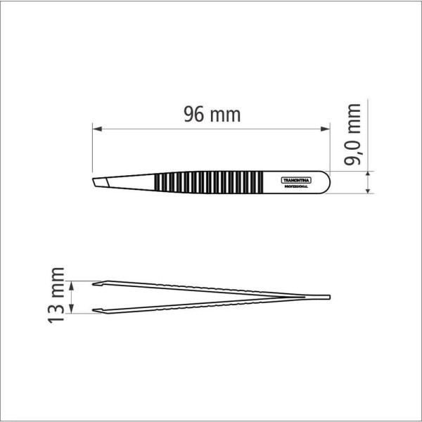 Encontraproduto.com.br - Pinça de Ponta Diagonal Tramontina Inox Com Ponta Inclinada 1 Unidade