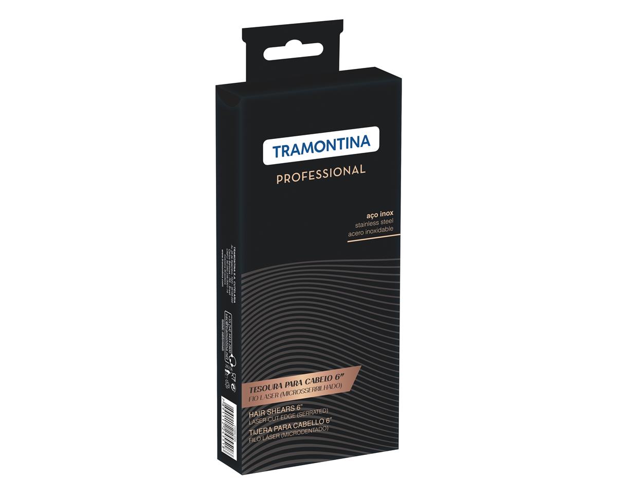 Encontraproduto.com.br - Tesoura Para Cabelo Tramontina Em Aço Inox Com Fio Laser E Apoio Fixo Para Dedo 6
