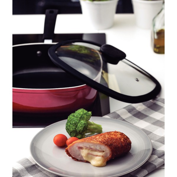 Encontraproduto.com.br - Frigideira Funda Tramontina Refinatta Alumínio Starflon Vermelho 24 cm 2,8 L