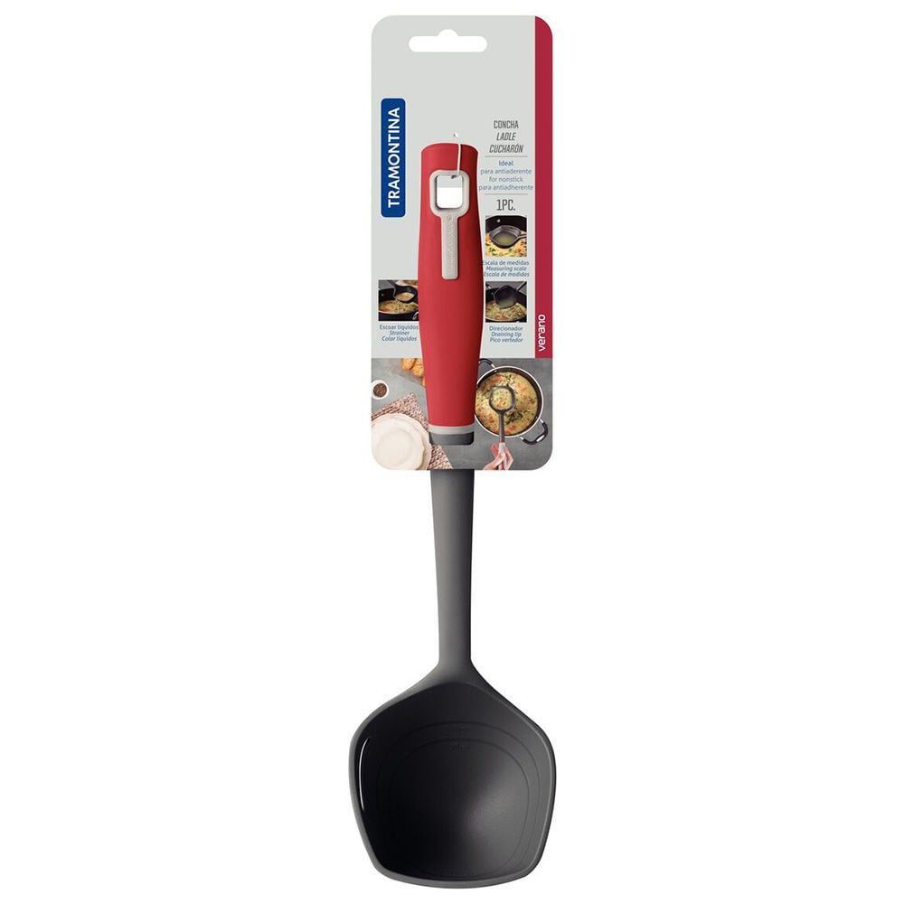 Encontraproduto.com.br - Concha em nylon Tramontina Verano 33cm vermelha
