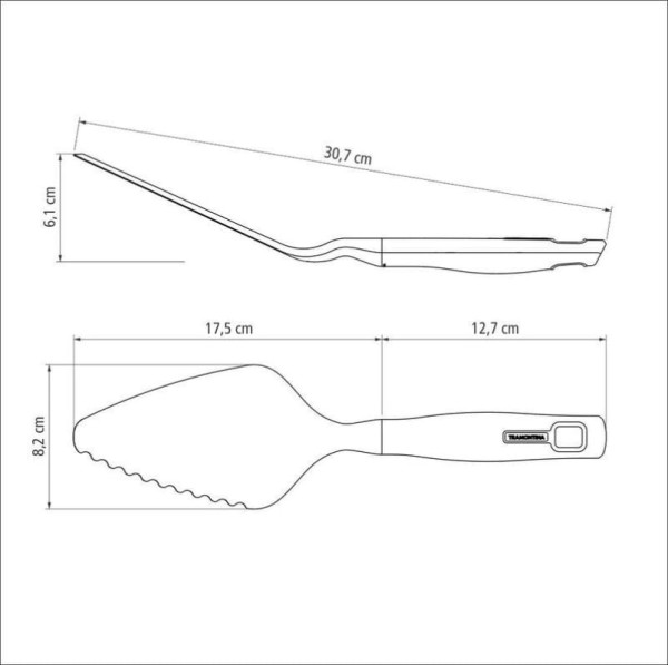 Encontraproduto.com.br - Espatula Pizza e Bolo Nylon Verano Cinza Tramontina