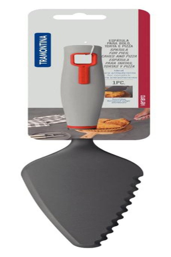Encontraproduto.com.br - Espatula Pizza e Bolo Nylon Verano Cinza Tramontina