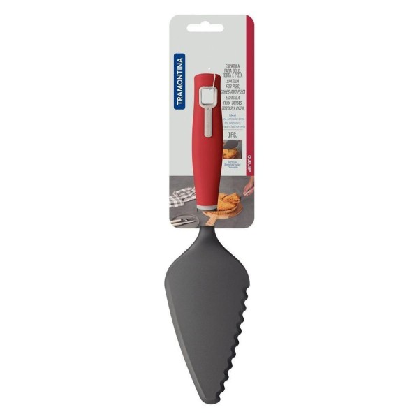 Encontraproduto.com.br - Espátula para Bolo e Pizza Verano com Bojo em Nylon e Cabo de Polipropileno Vermelho - Tramontina