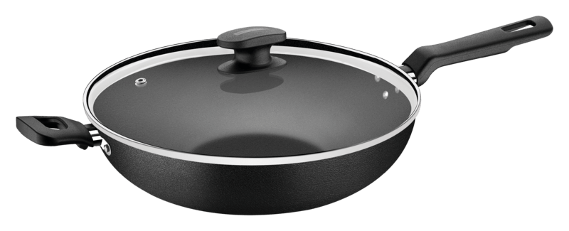 Encontraproduto.com.br - Wok Com Cabo Loreto Alumínio Revestimento Antiaderente 28 Cm 3,3 L Grafite - Tramontina 20394028