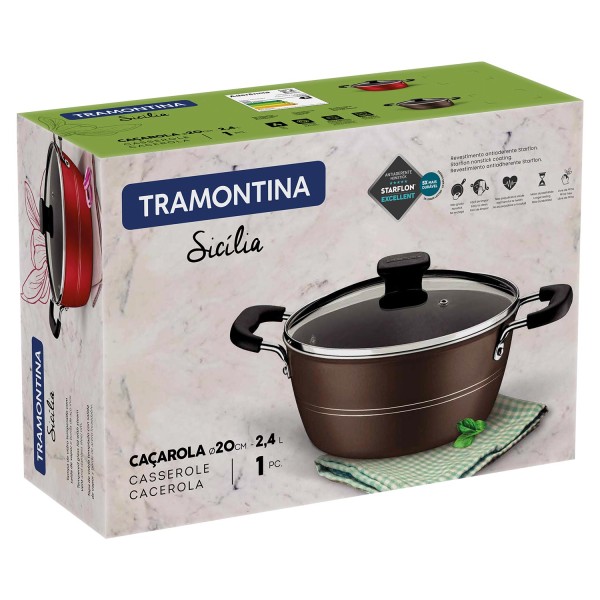 Encontraproduto.com.br - Caçarola Sicília Avelã 20cm - TRAMONTINA