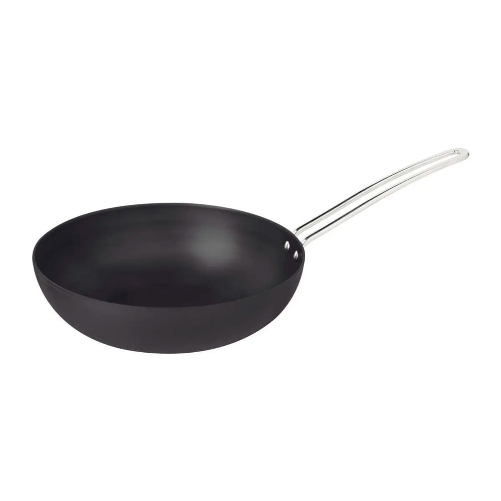 Encontraproduto.com.br - Wok Churrasco Tramontina Em Alumínio Anodizado Com Cabo De Aço Inox 24 Cm 2,2 L