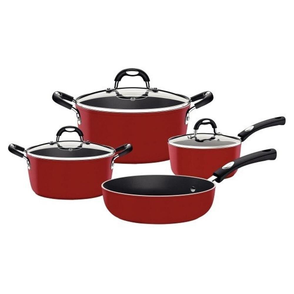 Encontraproduto.com.br - Jogo de Panelas Tramontina 4 Peças Mônaco Induction em Alumínio com Revestimento Interno Antiaderente Starflon Premium e Externo de Silicone Vermelho