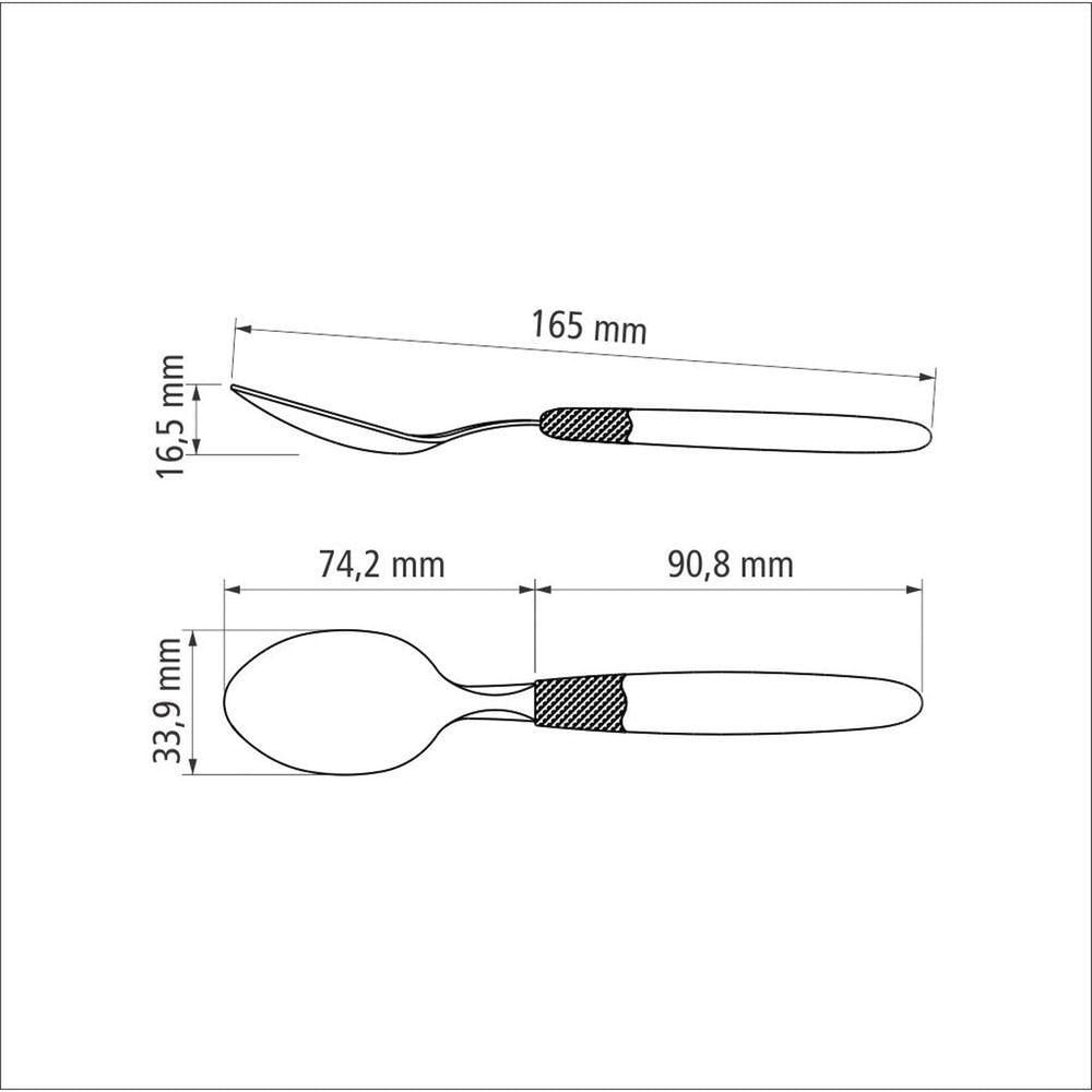 Encontraproduto.com.br - Colher De Sobremesa Ipanema Com Lâmina Em Aço Inox E Cabo De Polipropileno Cinza