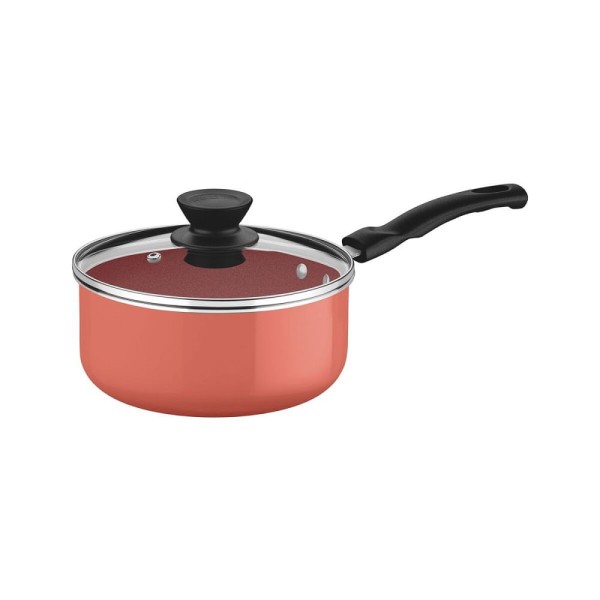 Encontraproduto.com.br - Jogo de Panelas Tramontina 5 Peças Évora em Alumínio com Revestimento Interno Cerâmico e Externo de Silicone Coral