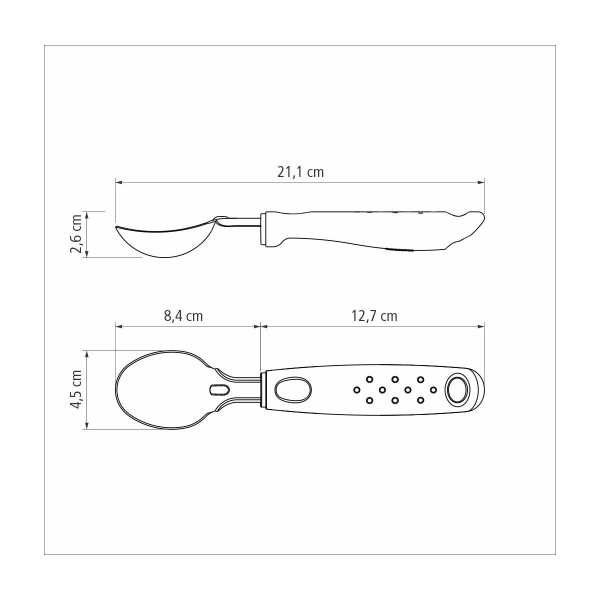 Encontraproduto.com.br - Concha Para Sorvete Tramontina Utilitá Preta, Em Aço Inox E Cabo De Polipropileno - 25607/100
