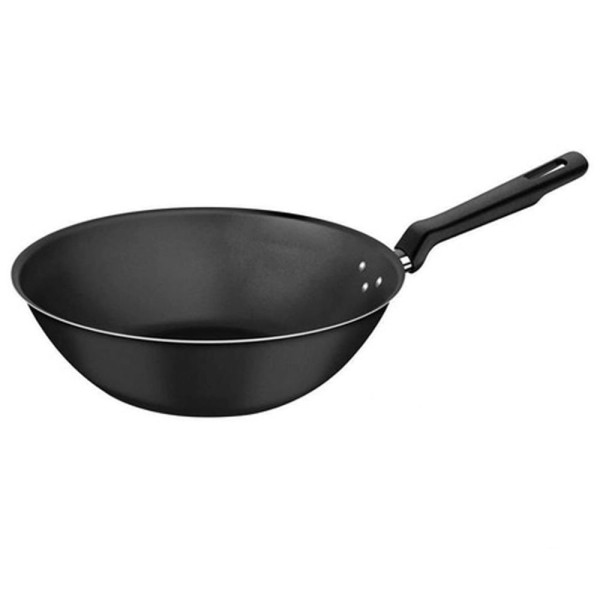 Encontraproduto.com.br - Panela Wok Sem Tampa de Alumínio Preta Tramontina 28cm 20395028
