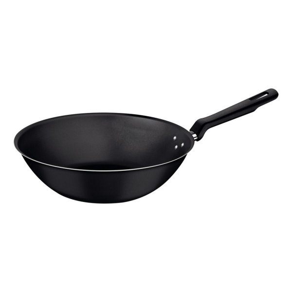 Encontraproduto.com.br - Panela Wok Sem Tampa de Alumínio Preta Tramontina 28cm 20395028