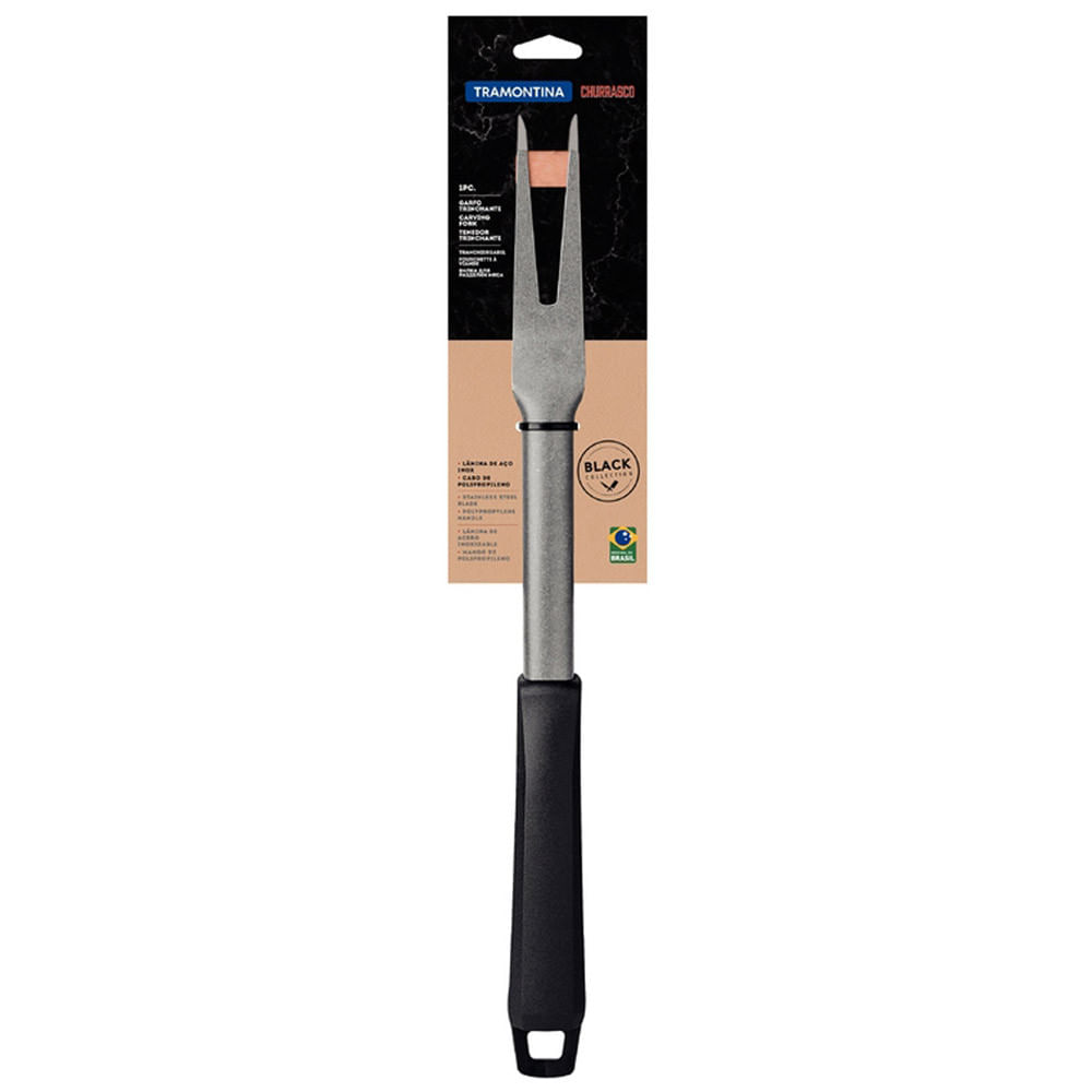 Encontraproduto.com.br - Garfo Trinchante Churrasco Black Lâmina Aço Inox Tramontina