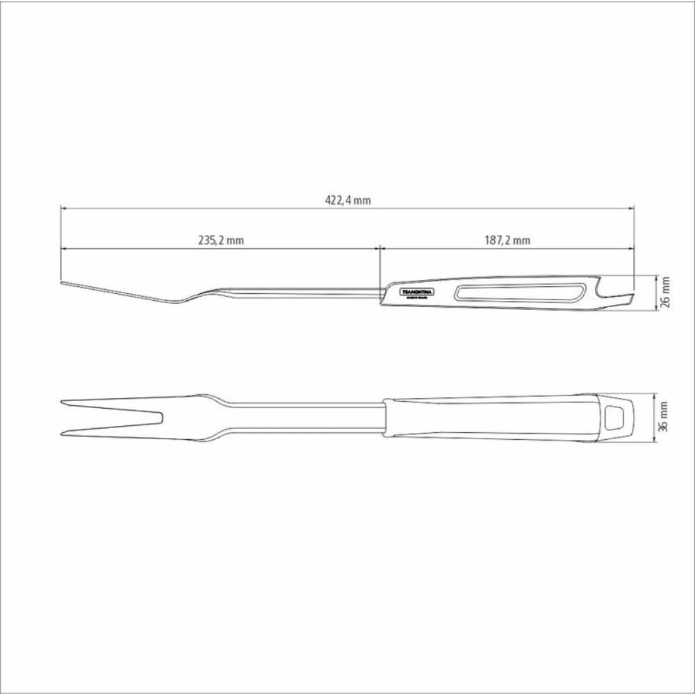 Encontraproduto.com.br - Garfo Trinchante Churrasco Black Lâmina Aço Inox Tramontina