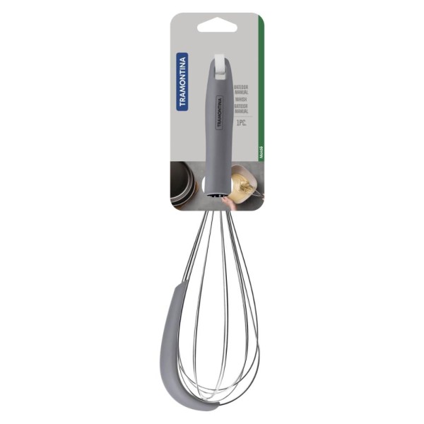 Encontraproduto.com.br - Batedor Manual Tramontina Molde Em Inox E Cabo De Silicone