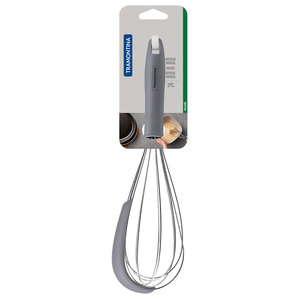 Encontraproduto.com.br - Batedor Manual Tramontina Molde Em Inox E Cabo De Silicone