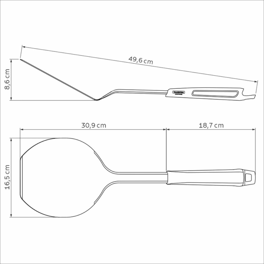 Encontraproduto.com.br - Espátula para Pizza e Churrasco Lâmina em Inox Black - 26596100 - Tramontina