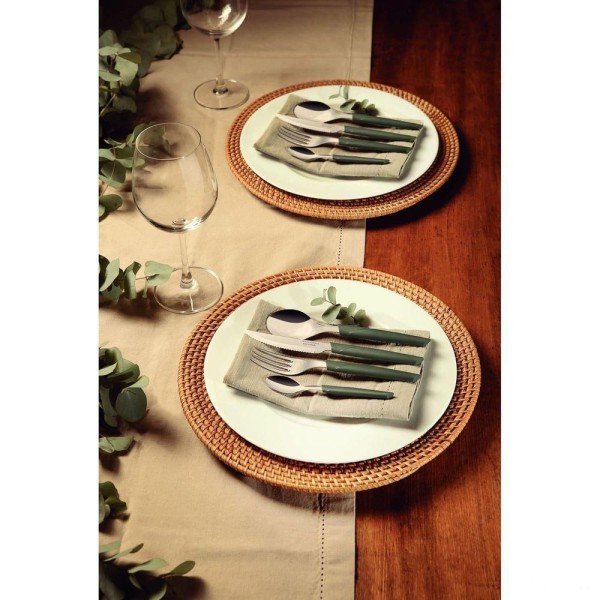 Encontraproduto.com.br - Colher De Mesa Lyf Com Lâmina Em Aço Inox E Cabo De Polipropileno Pcr Verde Natureza