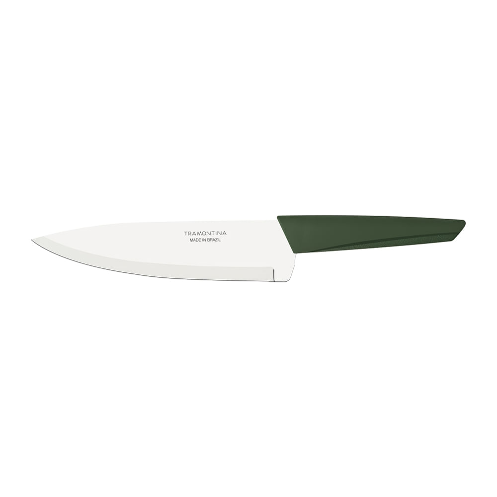 Faca Chef LYF com Lâmina em Inox e Cabo de Polipropileno PCR Verde Natureza 7pol - Tramontina