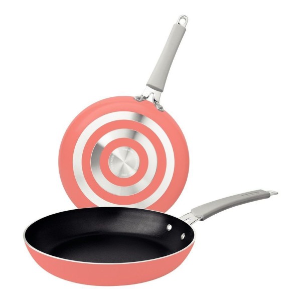 Encontraproduto.com.br - Jogo de Frigideiras Tramontina em Alumínio Antiaderente Starflon Premium Laranja 2 Peças