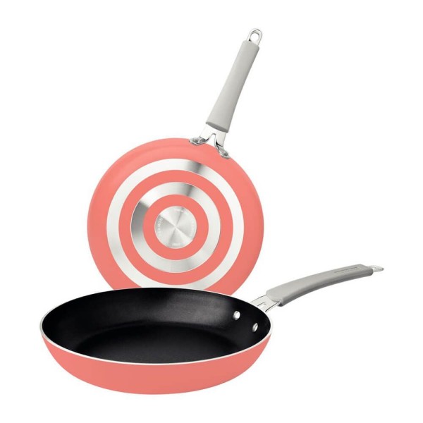 Encontraproduto.com.br - Jogo de Frigideiras Tramontina em Alumínio Antiaderente Starflon Premium Laranja 2 Peças