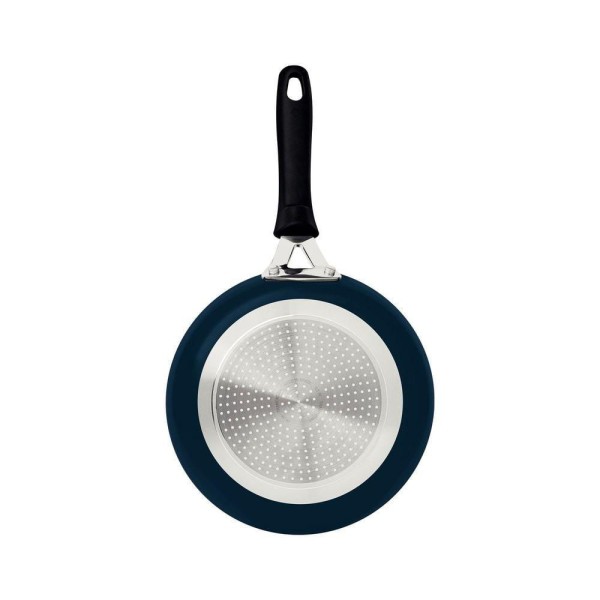 Encontraproduto.com.br - Frigideira Tramontina Tunis em Alumínio com Revestimento Interno Cerâmico Antiaderente e Externo Siliconado Azul Mediter