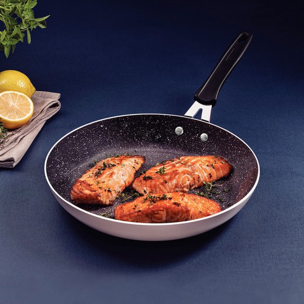 Encontraproduto.com.br - Frigideira Tramontina Tunis 28cm, 2,3l, Em Alumínio Com Revestimento Interno Cerâmico Antiaderente E Externo Siliconado Rosa Trufado - 28720/428