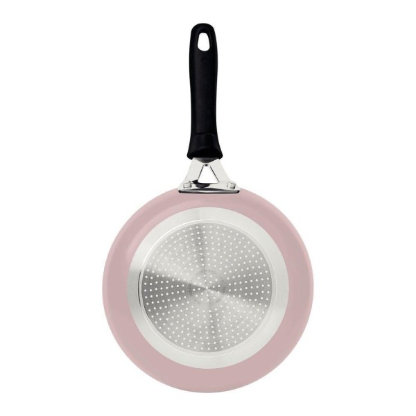 Encontraproduto.com.br - Frigideira Tramontina Tunis 28cm, 2,3l, Em Alumínio Com Revestimento Interno Cerâmico Antiaderente E Externo Siliconado Rosa Trufado - 28720/428