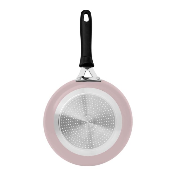 Encontraproduto.com.br - Frigideira Tramontina Tunis 28cm, 2,3l, Em Alumínio Com Revestimento Interno Cerâmico Antiaderente E Externo Siliconado Rosa Trufado - 28720/428