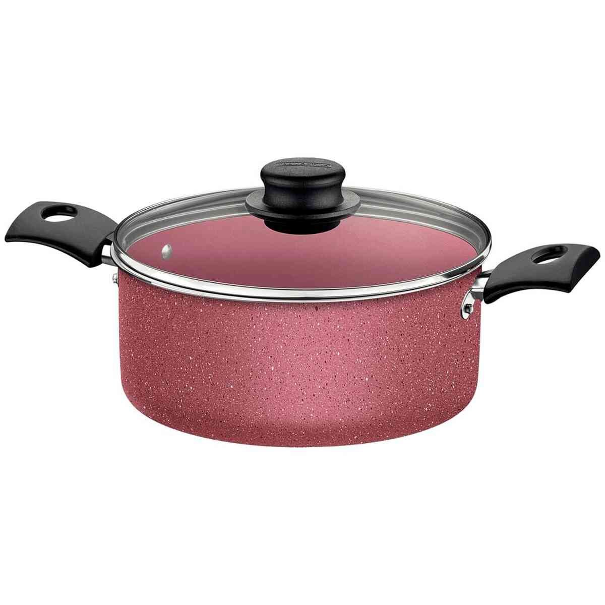 Encontraproduto.com.br - Jogo De Panelas Turim Aluminio Revestimento Antiaderente 7 Peças Rosa - Tramontina 20297461