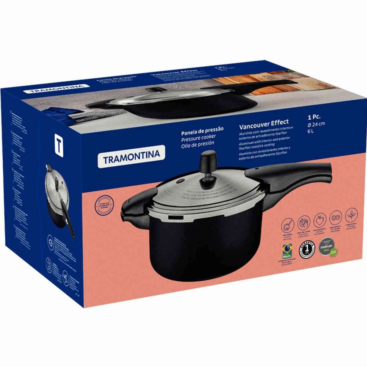Encontraproduto.com.br - Panela de Pressão Effect 6L Tramontina