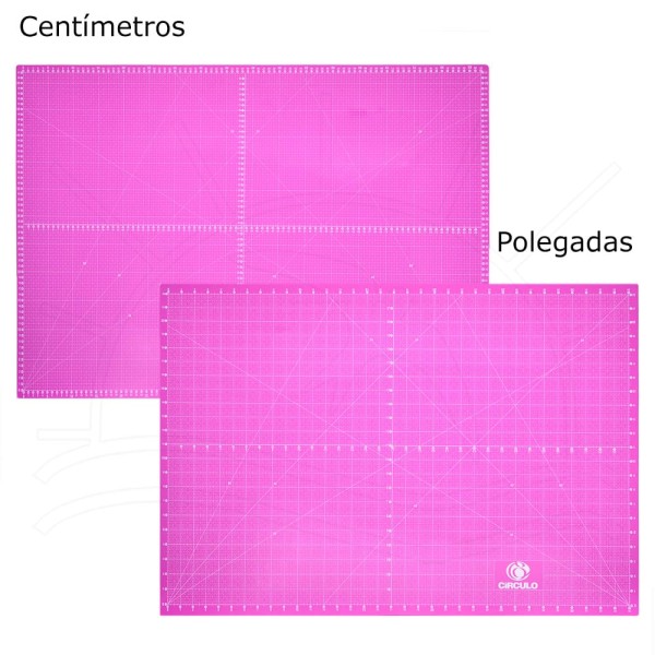 Encontraproduto.com.br - Base de Corte Dupla Face Círculo Rosa - 60x90cm