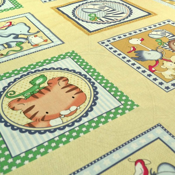 Encontraproduto.com.br - Tecido Estampado para Patchwork - Bichos 2 Cor 10 (0,60x1,40)