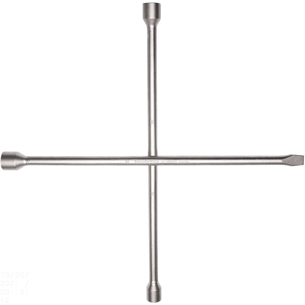 Encontraproduto.com.br - Chave de Roda Tipo Cruz Tramontina MASTER  Corpo Forjado Aço Especial 17x19x21 mm com Espátula 42860/001